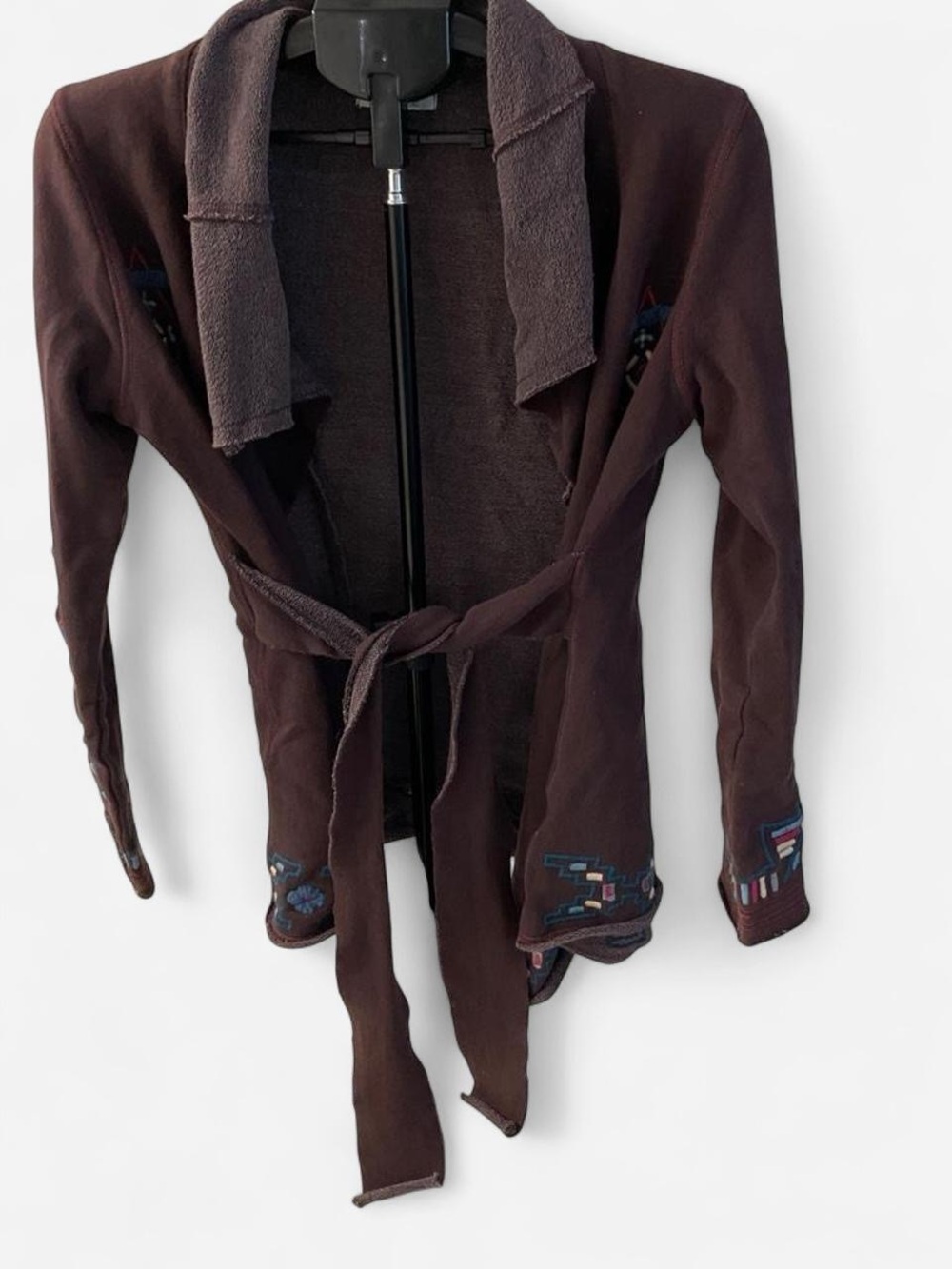 Lightweight Brown Belted Open Cardigan Jacket for Women